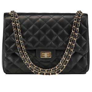 White Quilted Jumbo Chain Designer Handbag